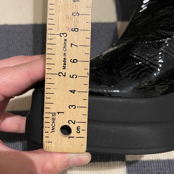 NWOB Women Free People Double Stack Platform Boot in Black Patent size 38.5 - Picture 11 of 11